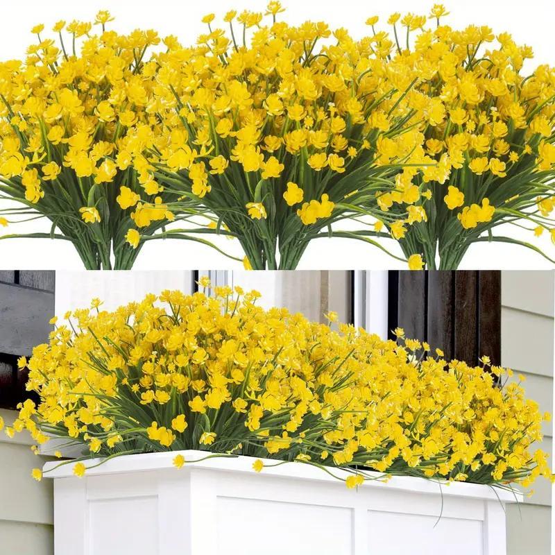 8pcs UV Resistant Artificial Flower Bunch for Outdoor and Indoor Decor
