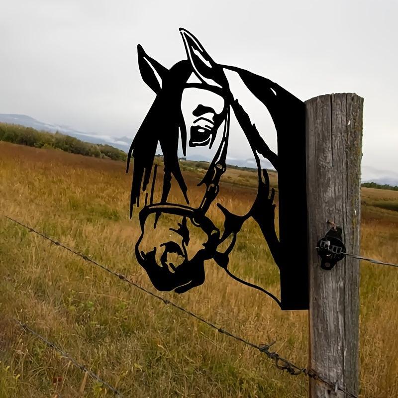 Peeping Horse Wall Decor Outdoor Iron Farm Animal Silhouette