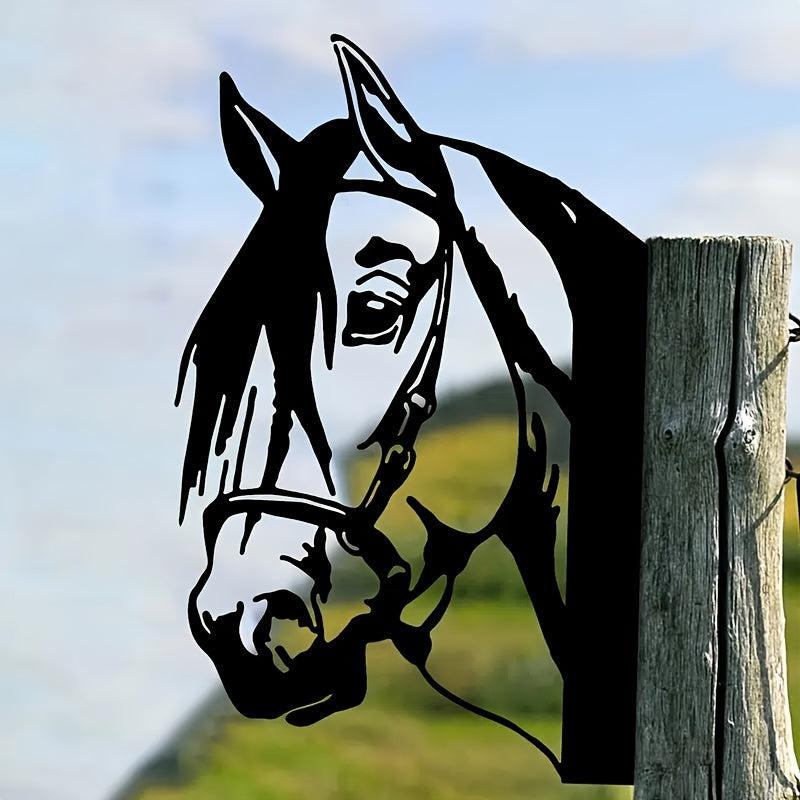 Peeping Horse Wall Decor Outdoor Iron Farm Animal Silhouette