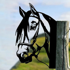 Peeping Horse Wall Decor Outdoor Iron Farm Animal Silhouette