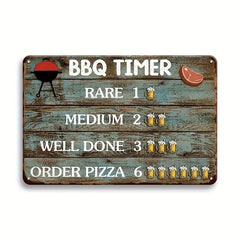 Retro Vintage Quote Metal Tin Sign - BBQ Fun