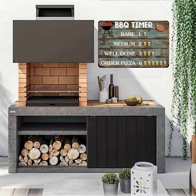 Retro Vintage Quote Metal Tin Sign - BBQ Fun