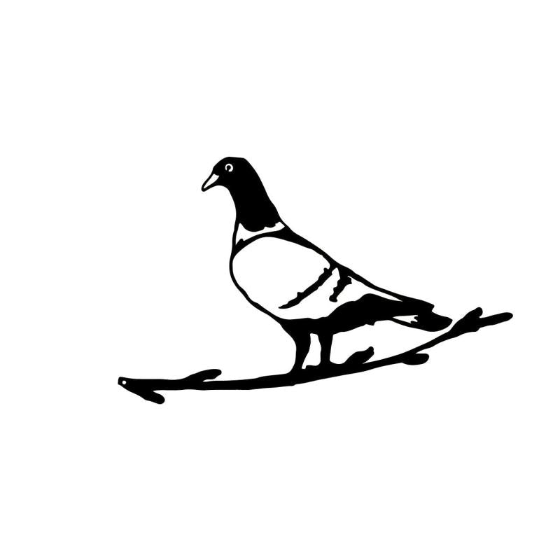 Iron Carrier Pigeon Tree Trunk Stake Fence Decor