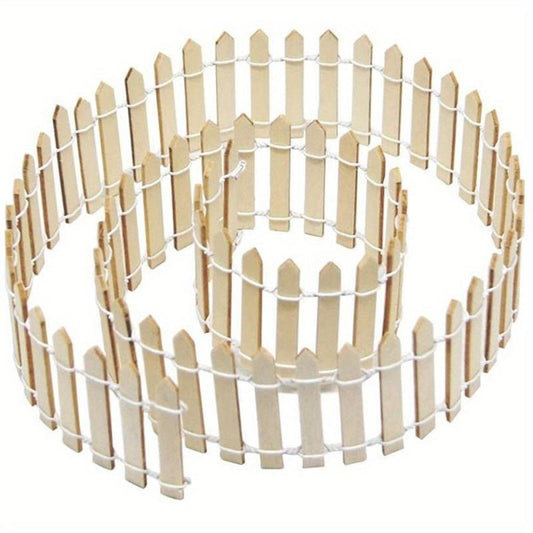 1pc Mini Fairy Tale Garden Fence Wooden Decoration DIY Handicraft Project