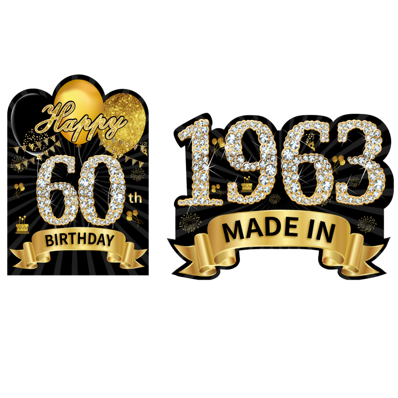 60th Birthday Yard Signs Decorations - Happy 60th Birthday & In 1963 Lawn Sign