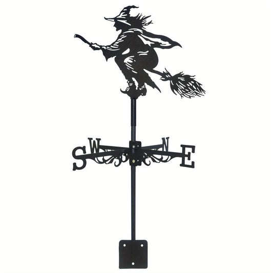 Stainless Steel Weather Vane Magic Broom Shape Metal Weathercock