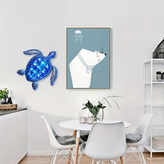 Metal Sea Turtle Wall Decor Hanging Ornament for Home Bedroom Living Room Office