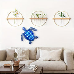 Metal Sea Turtle Wall Decor Hanging Ornament for Home Bedroom Living Room Office