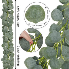 2 Pack Artificial Eucalyptus Garland Greenery Vines for Home Decor
