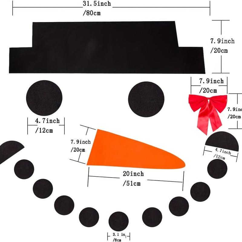 Christmas DIY Stickers Set - Snowman Face Decals for Garage Door