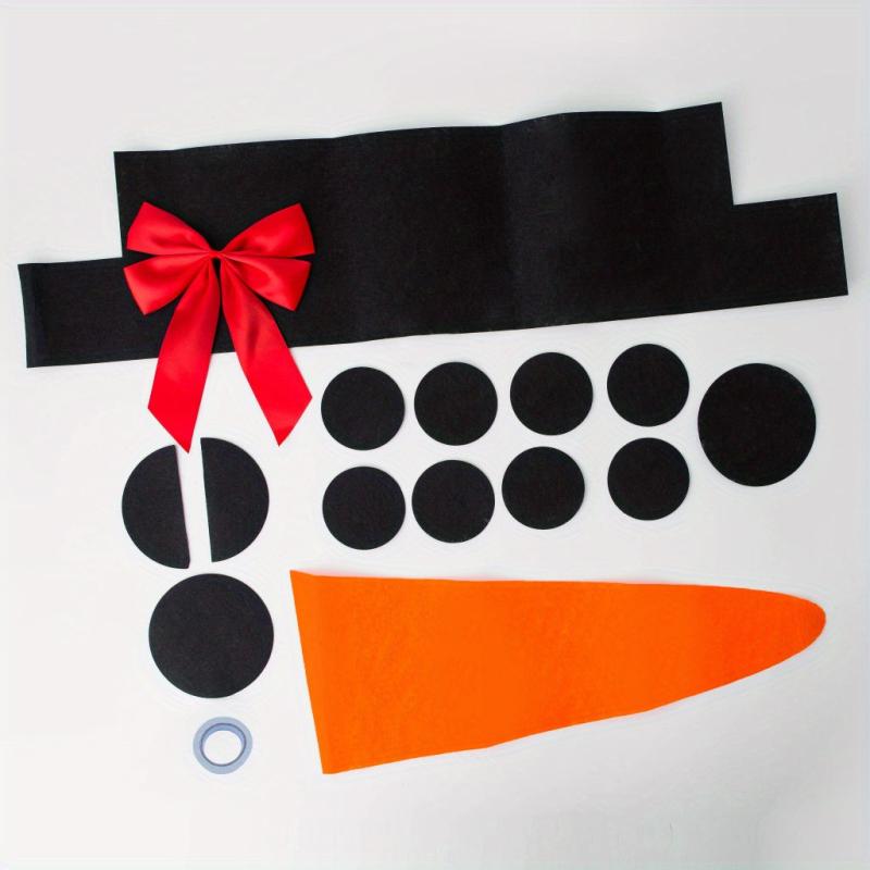 Christmas DIY Stickers Set - Snowman Face Decals for Garage Door