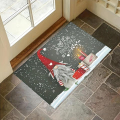Winter Snow Gnomes Pattern Area Rug Soft Non Slip Absorbent Floor Mats