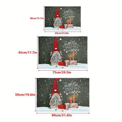 Winter Snow Gnomes Pattern Area Rug Soft Non Slip Absorbent Floor Mats
