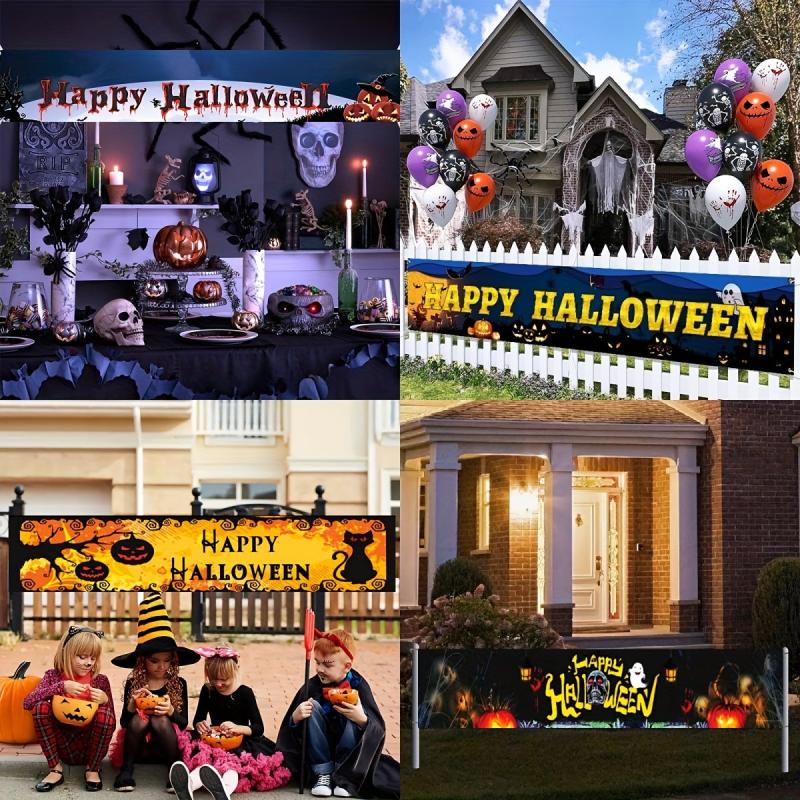 1pc Halloween Decorations Banner Scary Pumpkin Outdoor Flag