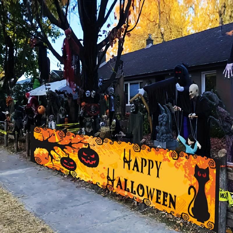 1pc Halloween Decorations Banner Scary Pumpkin Outdoor Flag