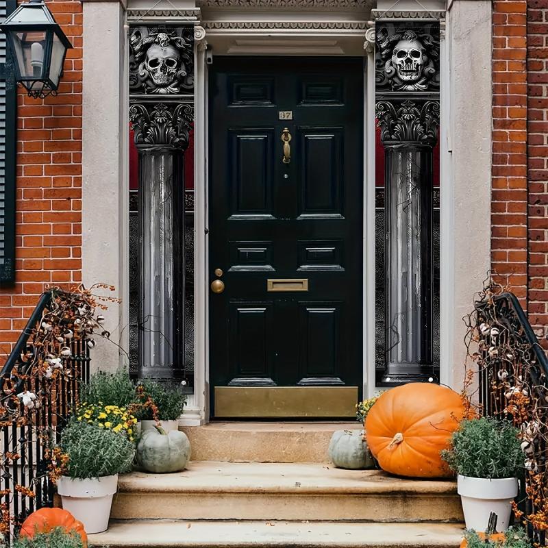 Halloween Gothic Mansion Banners Skull Hanging Banners