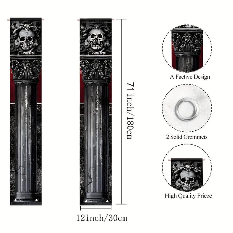 Halloween Gothic Mansion Banners Skull Hanging Banners