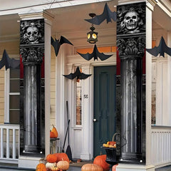 Halloween Gothic Mansion Banners Skull Hanging Banners