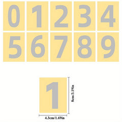 10pcs Reflective Door Number Sticker, Self-adhesive Label, Home Decor