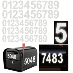 10pcs Reflective Door Number Sticker, Self-adhesive Label, Home Decor