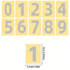 10pcs Reflective Door Number Sticker, Self-adhesive Label, Home Decor