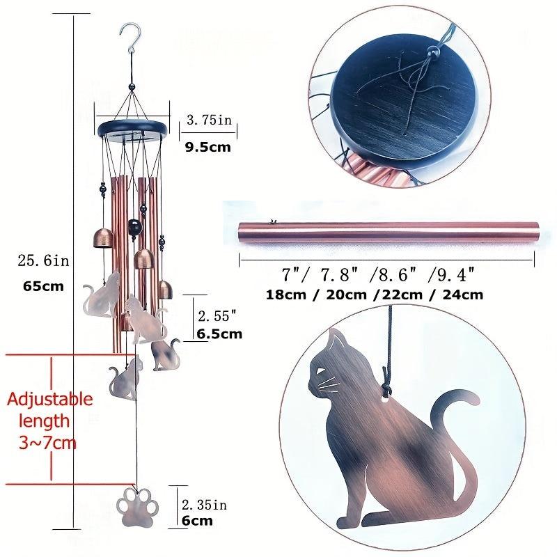 Cat Memorial Wind Chime - Sympathetic Gift for Loss of a Loved One