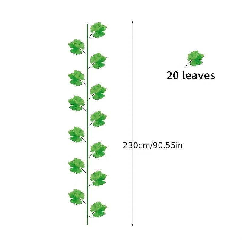 2-3m Simulation Vine with 90pcs Grape Leaves - Green Plants Decoration