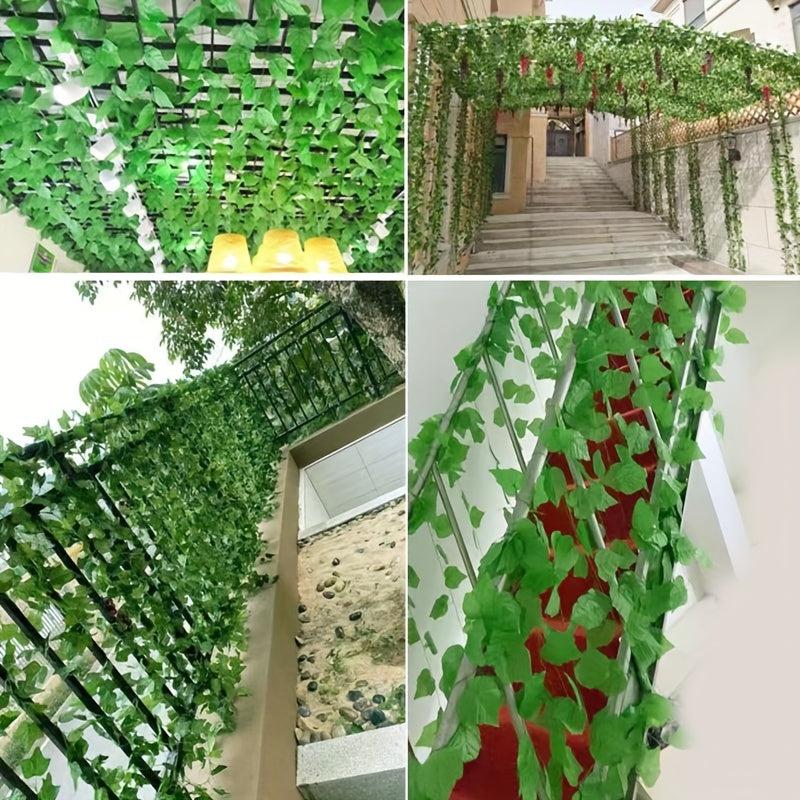 2-3m Simulation Vine with 90pcs Grape Leaves - Green Plants Decoration
