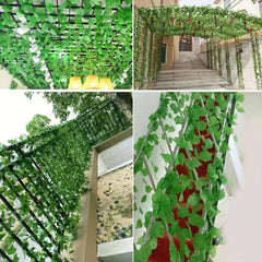 2-3m Simulation Vine with 90pcs Grape Leaves - Green Plants Decoration