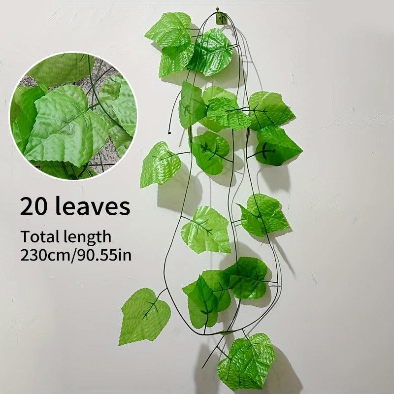 2-3m Simulation Vine with 90pcs Grape Leaves - Green Plants Decoration