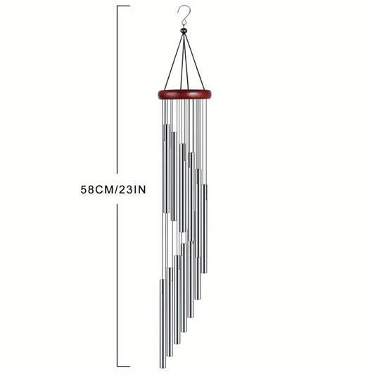 Aluminum Silvery Tubes Wind Chimes Home Patio Garden Outdoor Decoration