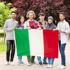 Italian Flag 3x5 Feet 100D Polyester Fade resistant Brass Grommets Canvas Header