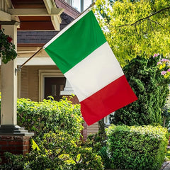 Italian Flag 3x5 Feet 100D Polyester Fade resistant Brass Grommets Canvas Header