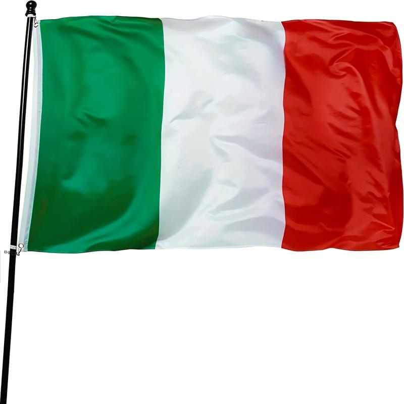 Italian Flag 3x5 Feet 100D Polyester Fade resistant Brass Grommets Canvas Header