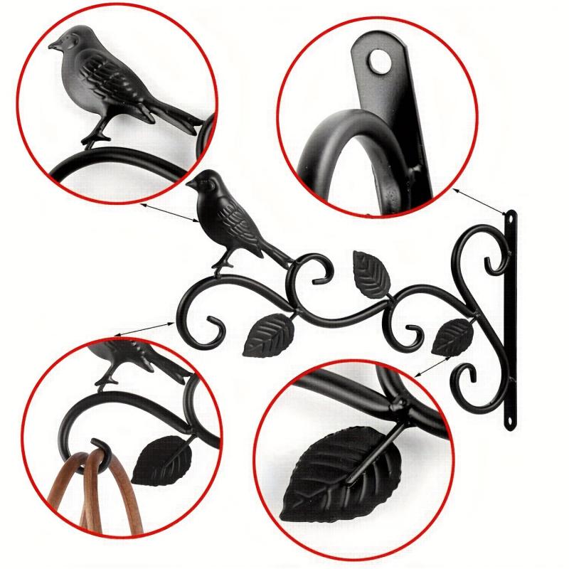 Metal Bird Flowerpot Hanging Bracket 30 48 Cm - Indoor/Outdoor Decor