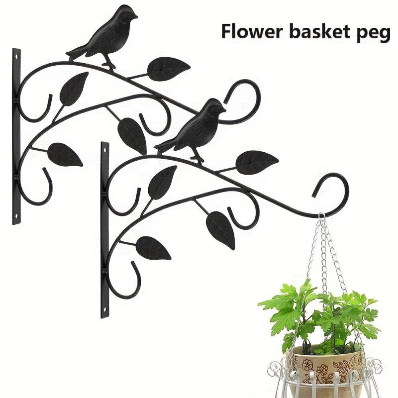 Metal Bird Flowerpot Hanging Bracket 30 48 Cm - Indoor/Outdoor Decor