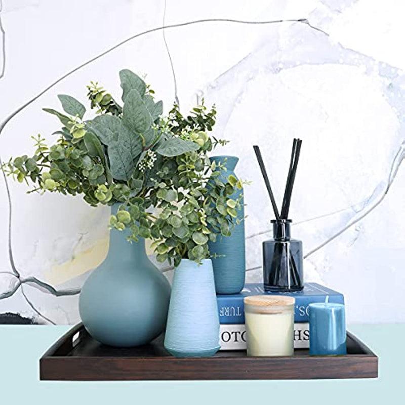 10pcs Mixed Artificial Eucalyptus Leaves Stems Bulk Faux Oval Eucalyptus Leaves
