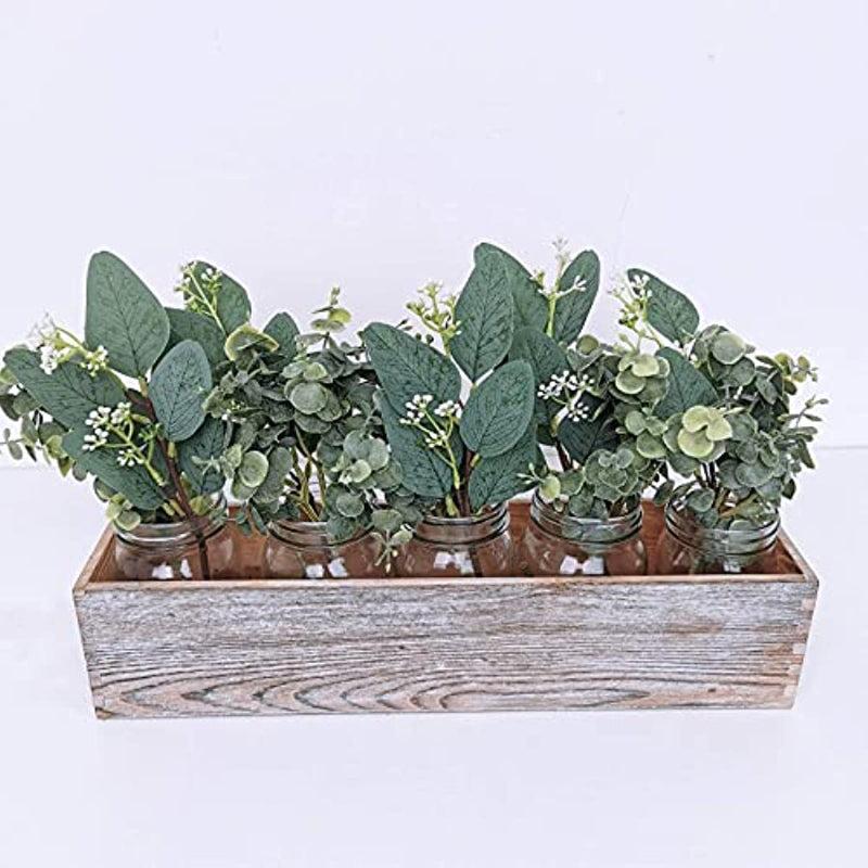 10pcs Mixed Artificial Eucalyptus Leaves Stems Bulk Faux Oval Eucalyptus Leaves