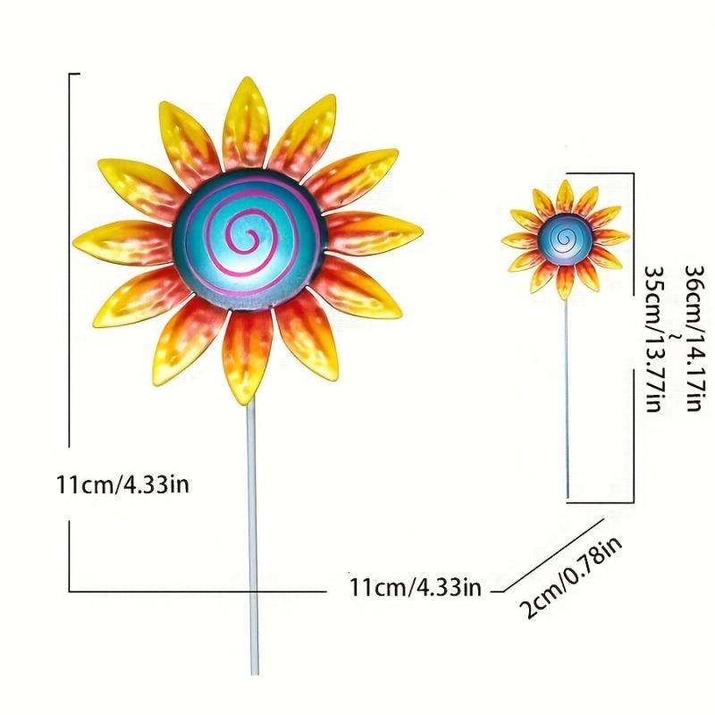 Metal Flower Garden Stakes Decor - Decorative Outdoor Yard Patio Decorations