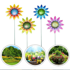 Metal Flower Garden Stakes Decor - Decorative Outdoor Yard Patio Decorations