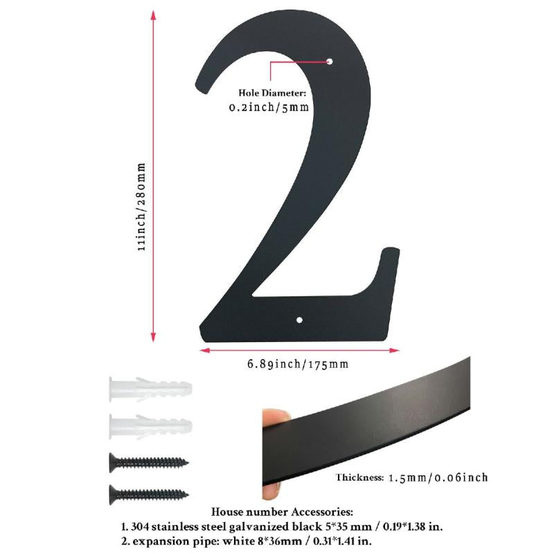 Large House Numbers 11 Inch Modern Cast Iron Address Numbers