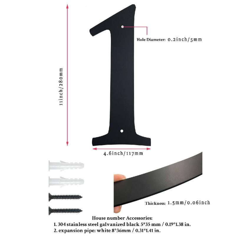 Large House Numbers 11 Inch Modern Cast Iron Address Numbers