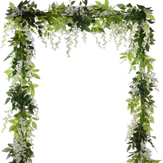 4pcs 6.6Ft Artificial Wisteria Garland for Garden Outdoor Ceremony Wedding Arch