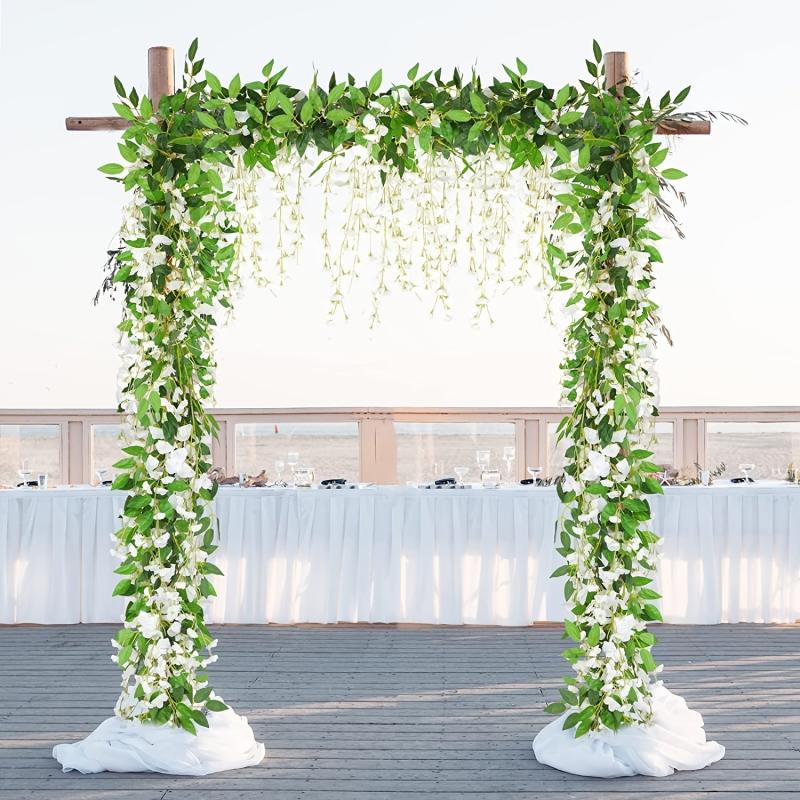 4pcs 6.6Ft Artificial Wisteria Garland for Garden Outdoor Ceremony Wedding Arch