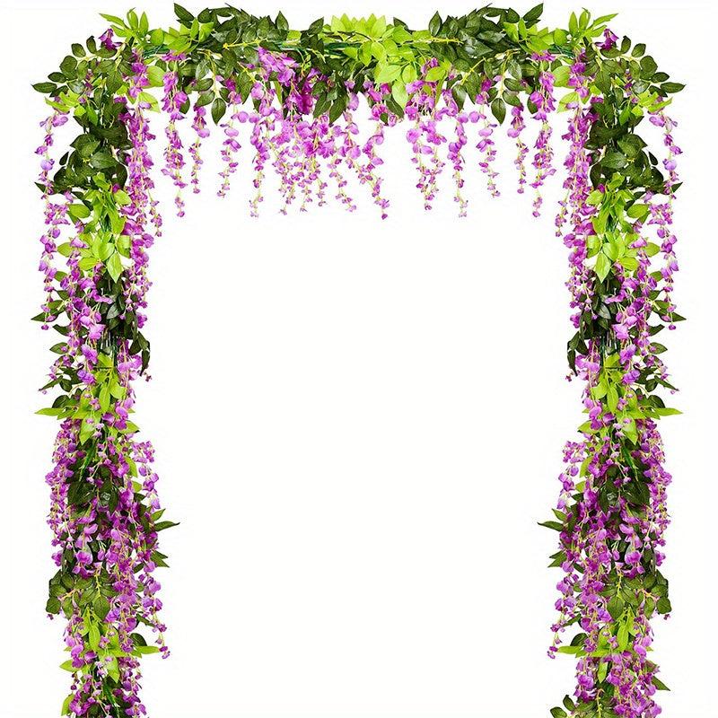 4pcs 6.6Ft Artificial Wisteria Garland for Garden Outdoor Ceremony Wedding Arch