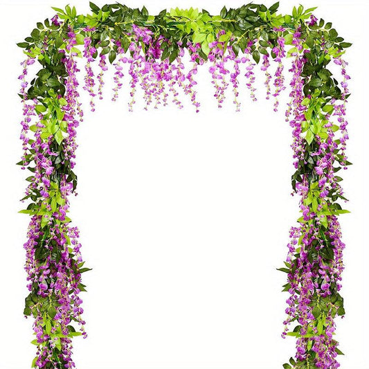 4pcs 6.6Ft Artificial Wisteria Garland for Garden Outdoor Ceremony Wedding Arch