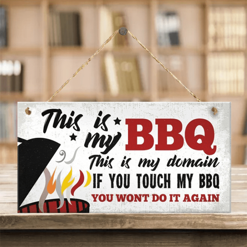 BBQ Wooden Sign Hanging Outdoor Garden Decoration