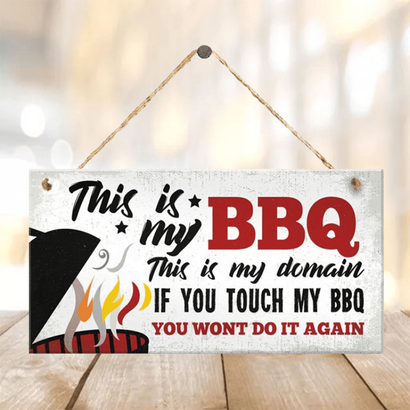 BBQ Wooden Sign Hanging Outdoor Garden Decoration