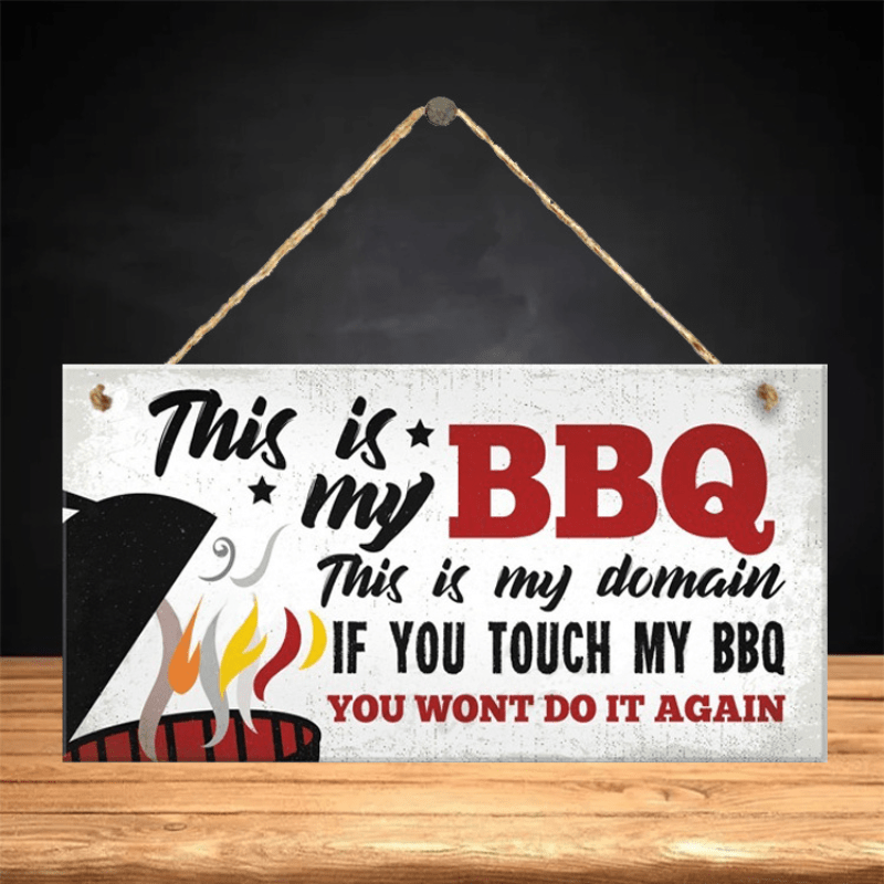 BBQ Wooden Sign Hanging Outdoor Garden Decoration