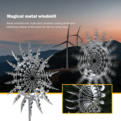 3D Metal Windmill Wind Spinner - Magical Additions to Your Garden